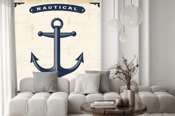 Naklejka: Vintage kotwica