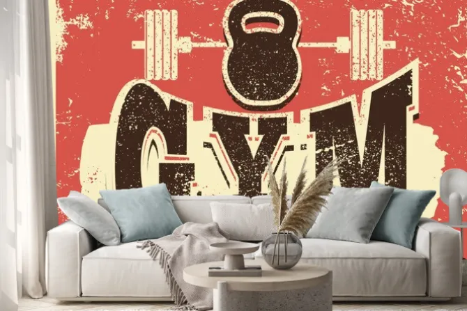 Naklejka: Vintage logo siłowni