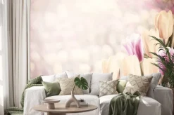 Naklejka: Vintage miękkie tulipany