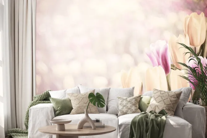 Naklejka: Vintage miękkie tulipany