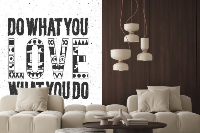 Naklejka: Vintage monochromatyczny czarny typografii plakatu na białym