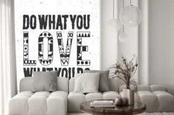 Naklejka: Vintage monochromatyczny czarny typografii plakatu na białym