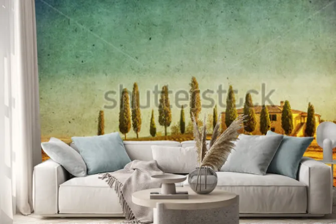 Naklejka: Vintage tuscan landscape