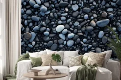 Naklejka: Volcanic rock on black sand beach at vik, iceland