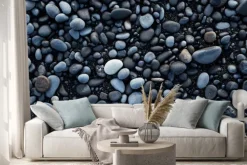 Naklejka: Volcanic rock on black sand beach at vik, iceland