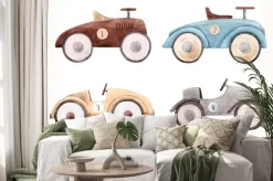 Naklejka: Watercolor baby car illustration