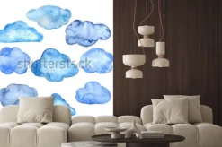 Naklejka: Watercolor clouds set