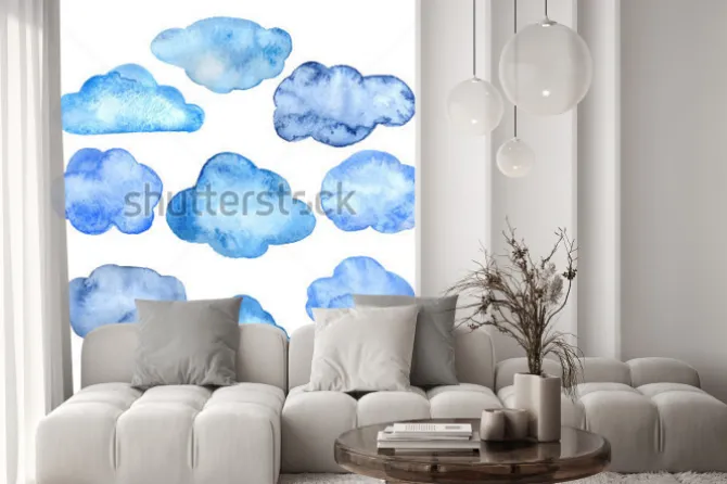Naklejka: Watercolor clouds set