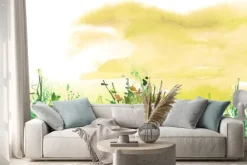 Naklejka: Watercolor illustration. vintage wild grass, flowers, plants,