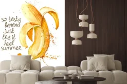 Naklejka: Watercolor illustration of isolated banana fruit.