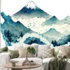 Naklejka: Watercolor mountain background. luxurious mountainous terrain