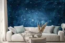 Naklejka: Watercolor night sky background with stars. cosmic texture with