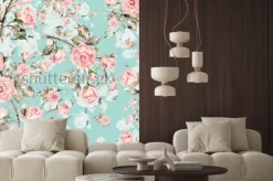 Naklejka: Watercolor seamless rose pattern, pattern for fabric and wallpaper,