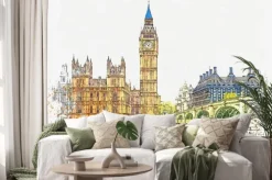 Naklejka: Watercolor sketch or illustration of a beautiful view of the