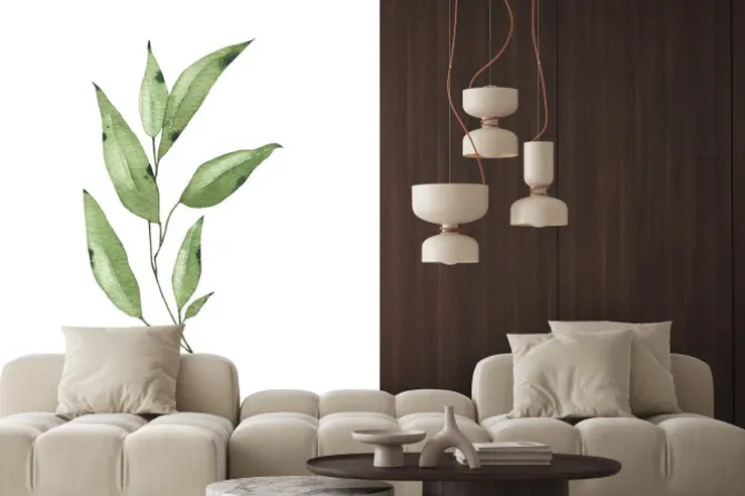 Naklejka: Watercolor tropical greenery floral leaf plant forest herb spring