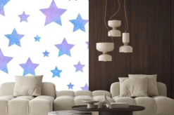 Naklejka: Watercolor сute seamless pattern night sky for the textile fabric