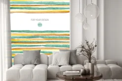 Naklejka: Watercolorlinebackggreen