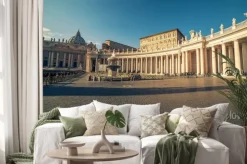 Naklejka: Watykan i rzym, włochy: plac świętego piotra