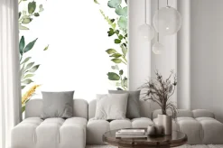 Naklejka: Wedding invitation, greeting card, watercolor painting with plant