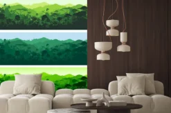 Naklejka: Wektor bez szwu poziome lasów tropikalnych dżungli tle