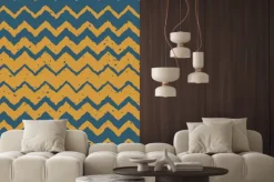 Naklejka: Wektor bez szwu niebieski kolor żółty wyciągnąć rękę poziomy