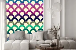 Naklejka: Wektor bez szwu tła retro muszelka