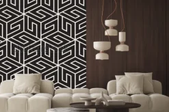 Naklejka: Wektor bez szwu kraty. nowoczesna stylowa tekstura z monochromatyczną