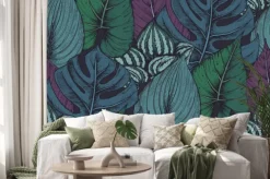 Naklejka: Wektor bezszwowych deseniu z kompozycji ręcznie rysowane roślin