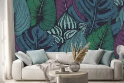 Naklejka: Wektor bezszwowych deseniu z kompozycji ręcznie rysowane roślin