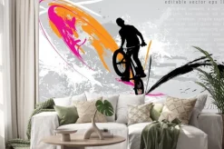 Naklejka: Wektor bmx rowerzysty
