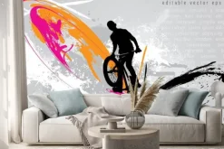 Naklejka: Wektor bmx rowerzysty