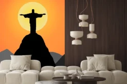 Naklejka: Wektor: chrystus odkupiciel tło wektor