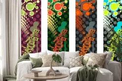 Naklejka: Wektor deskorolka paczka projekt z graffiti tagi i abstrakcyjnych