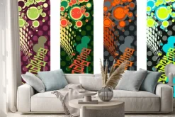 Naklejka: Wektor deskorolka paczka projekt z graffiti tagi i abstrakcyjnych