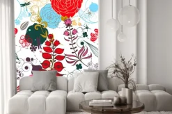 Naklejka: Wektor retro kwiatu (bez szwu deseń)