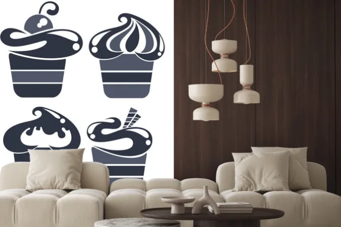 Naklejka: Wektor sylwetki sylwetki zabawna cartoon posypką