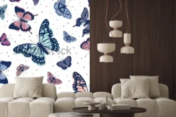 Naklejka: Wektor wzór motyle. streszczenie bezszwowe tło.