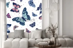 Naklejka: Wektor wzór motyle. streszczenie bezszwowe tło.