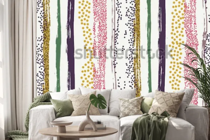 Naklejka: Wektor wzór z ręcznie rysowane pędzlem złota brokat teksturowane