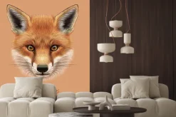 Naklejka: Wektor zdjęcie portret red fox