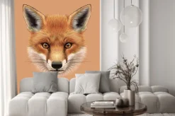 Naklejka: Wektor zdjęcie portret red fox