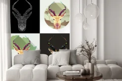 Naklejka: Wektor zestaw zwierzę tatuażu, farbowanie, tapety, plakaty i