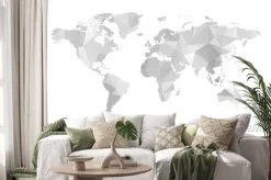 Naklejka: Wektorowa mapa świata z modnym wzorem trójkąty