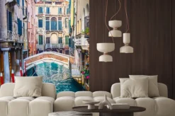 Naklejka: Wenecki kanał z gondolą