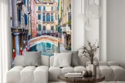 Naklejka: Wenecki kanał z gondolą