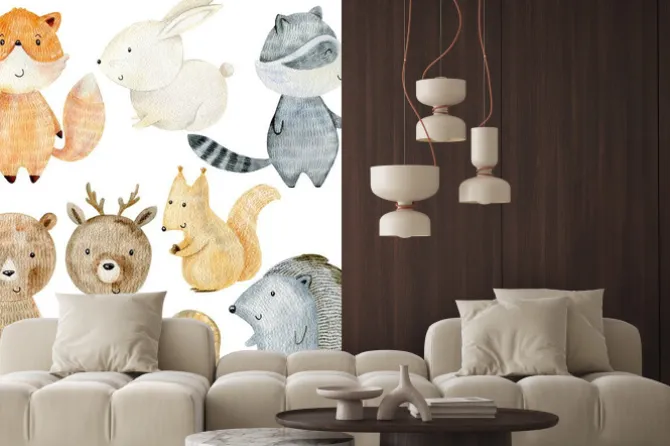 Naklejka: Wesołe leśne zwierzątka dla dzieci