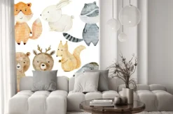 Naklejka: Wesołe leśne zwierzątka dla dzieci