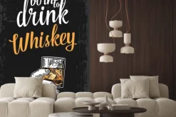 Naklejka: Whisky i napis na czarnym tle