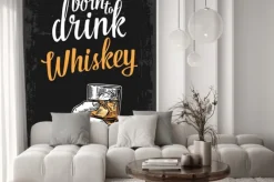 Naklejka: Whisky i napis na czarnym tle