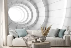 Naklejka: White abstract tunnel wzór tła